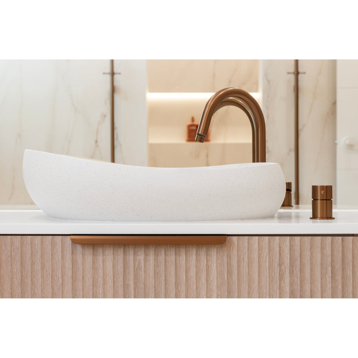 Round Hob Mounted Swivel Spout - Lustre Bronze