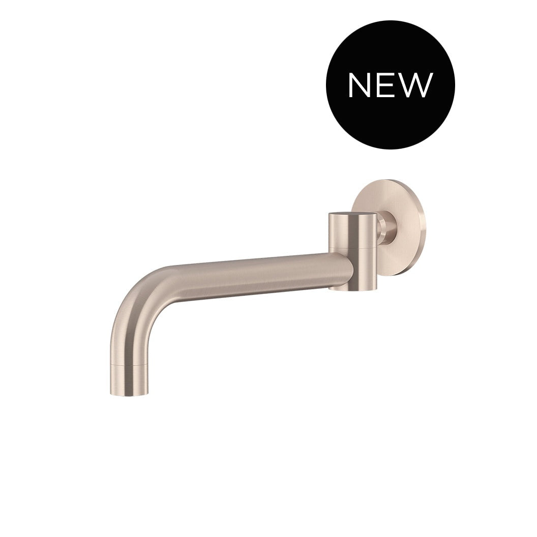 Round Swivel Wall Spout in Polished Chrome - front view