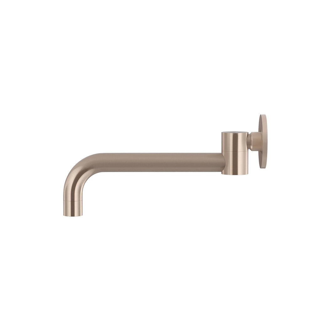 Round Swivel Wall Spout in Polished Chrome - angled product view