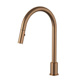 Kitchen hob spout with pull out nozzle in Tiger Bronze - full product view