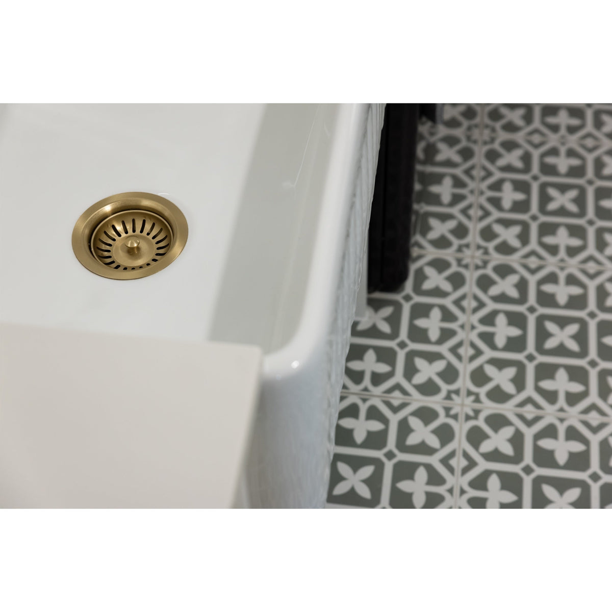Sink Strainer and Waste Plug Basket with Stopper - close-up detail view