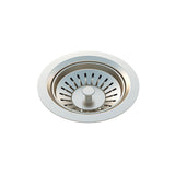 Sink Strainer and Waste Plug Basket with Stopper in Brushed Nickel - rear mounting detail