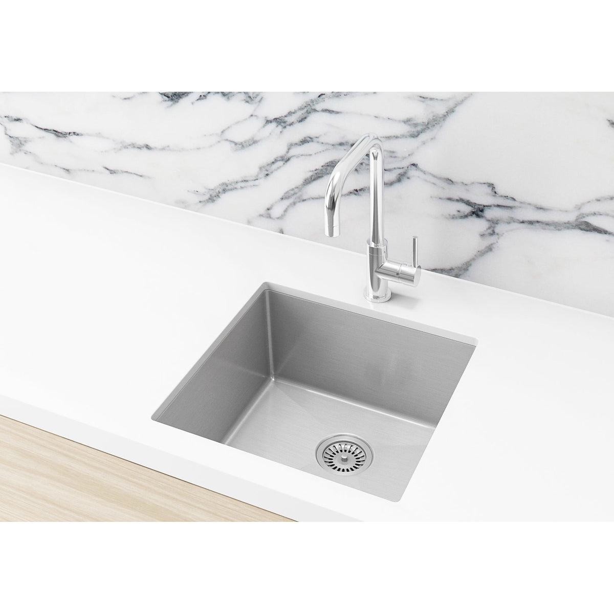 Sink Strainer and Waste Plug Basket with Stopper - Brushed Nickel