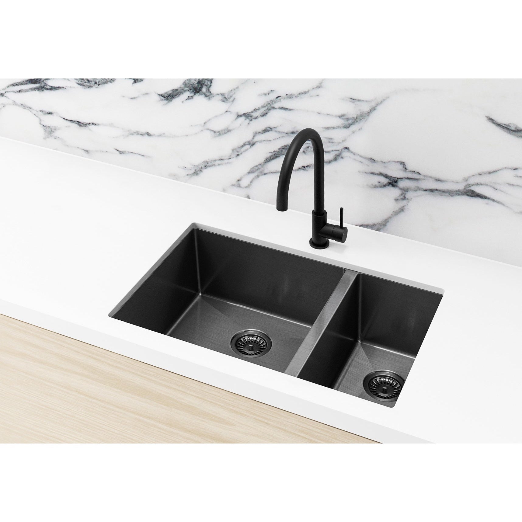 Lavello Sink Strainer and Waste Plug Basket with Stopper - Shadow