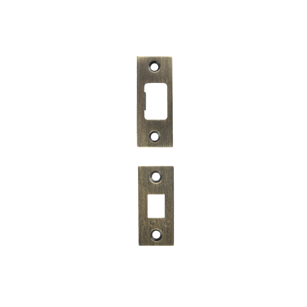 Momo Tubular Lock Bolt Accessories Set with Screws in Dark Brushed Brass - angled product view