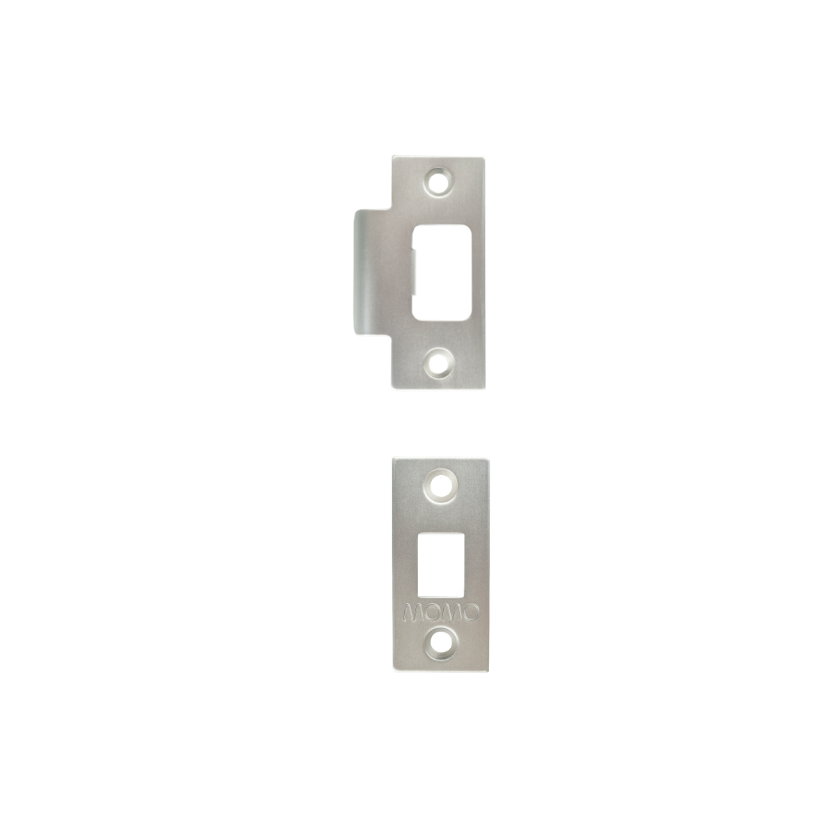 Momo Tubular Latch Accessories Set with Screws in Dull Brushed Nickel - close-up detail view
