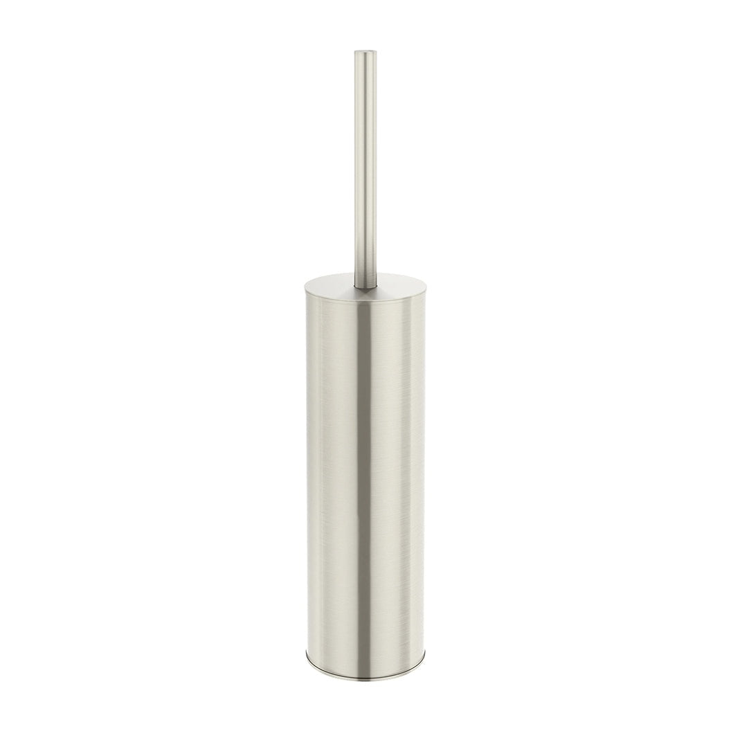Round Toilet Brush and Holder - Brushed Nickel