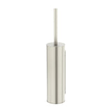 Round Toilet Brush and Holder - Brushed Nickel