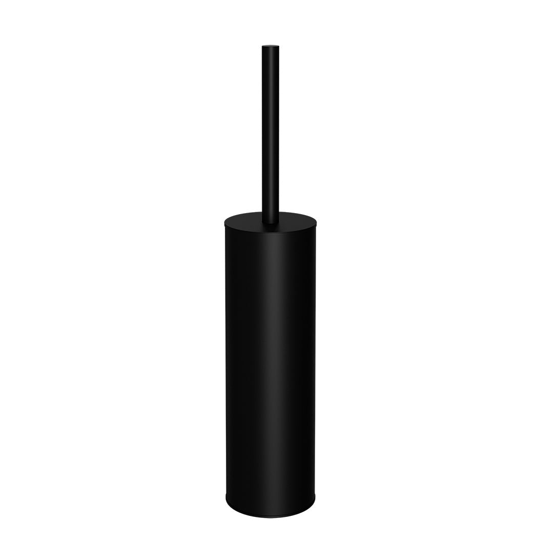 Round Toilet Brush and Holder - Matte Black