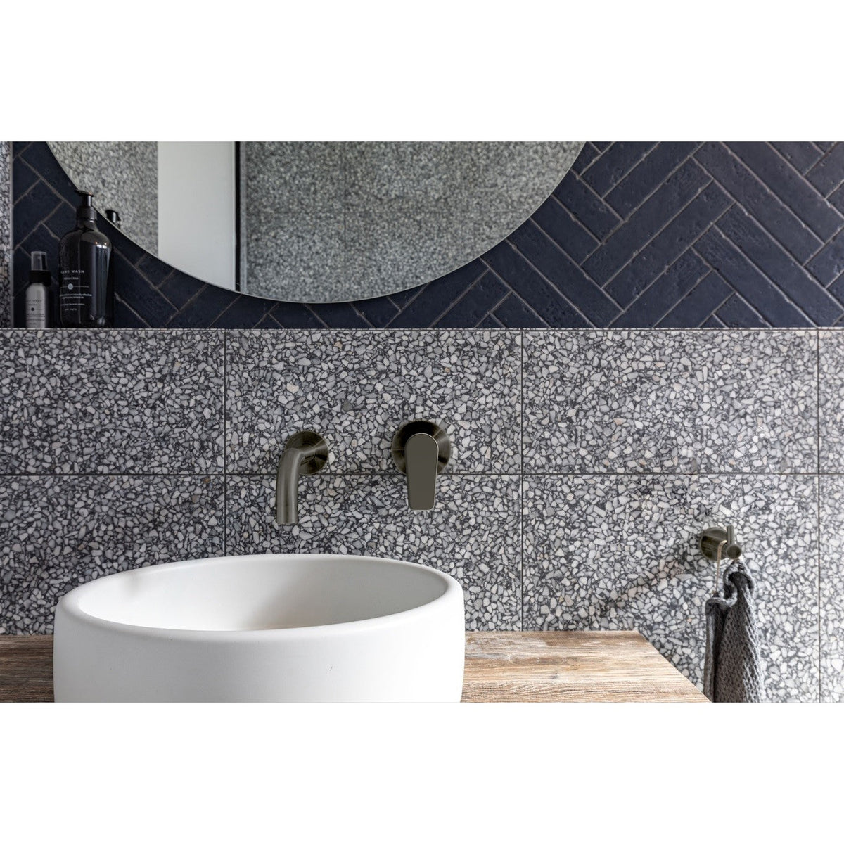 Round Wall Mixer Paddle Handle Finish Kit - Shadow