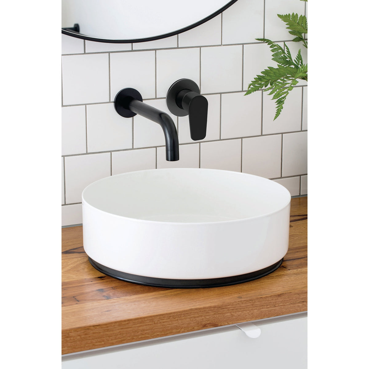 Round Wall Mixer Paddle Handle Finish Kit - Matte Black