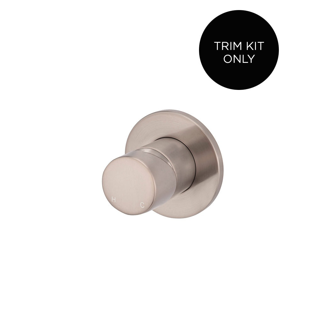Round Wall Mixer Pinless Handle Finish Kit in Polished Chrome - angled product view