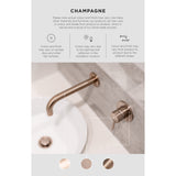 Round Wall Mixer Pinless Handle Finish Kit - Champagne