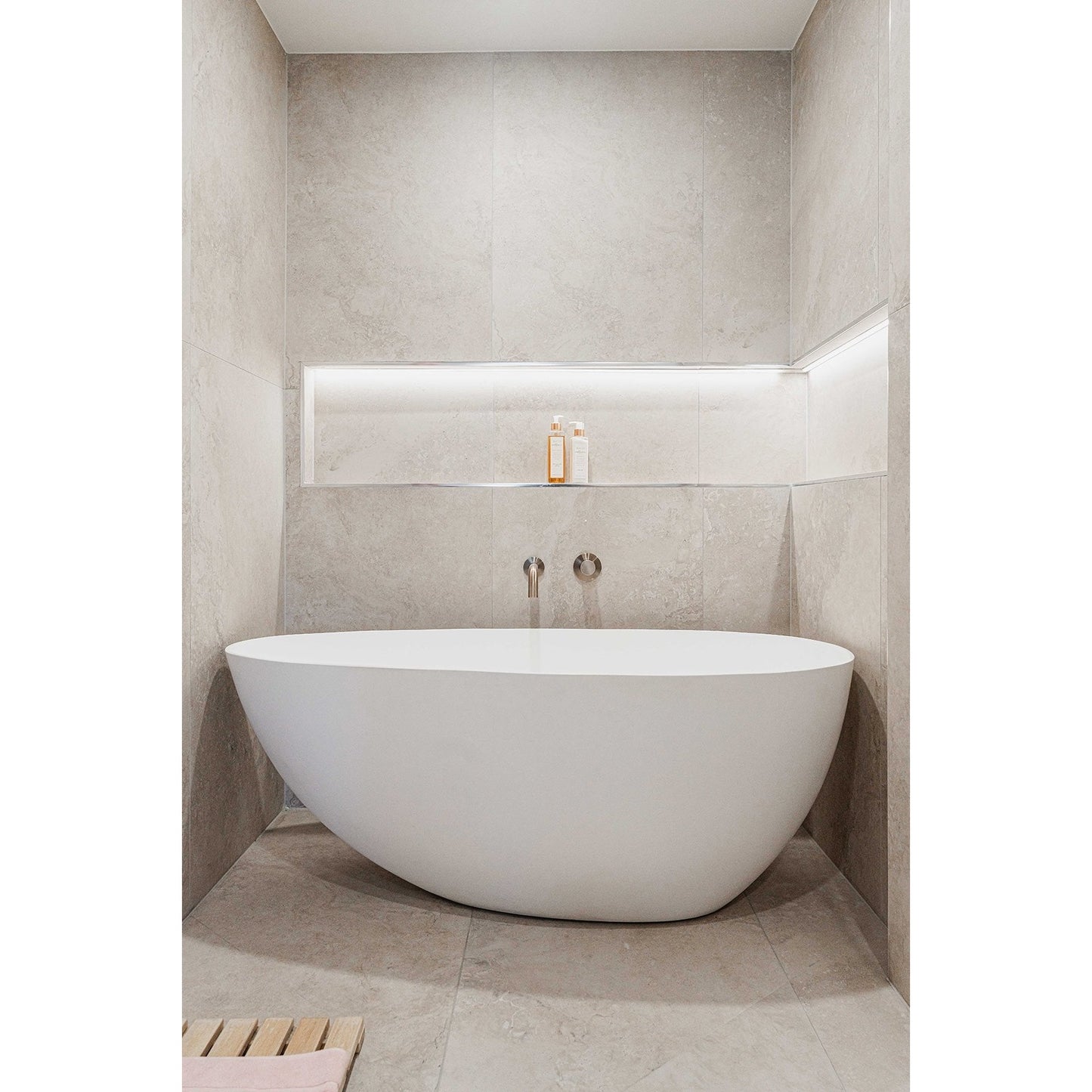Round Wall Mixer Pinless Handle Finish Kit - Champagne