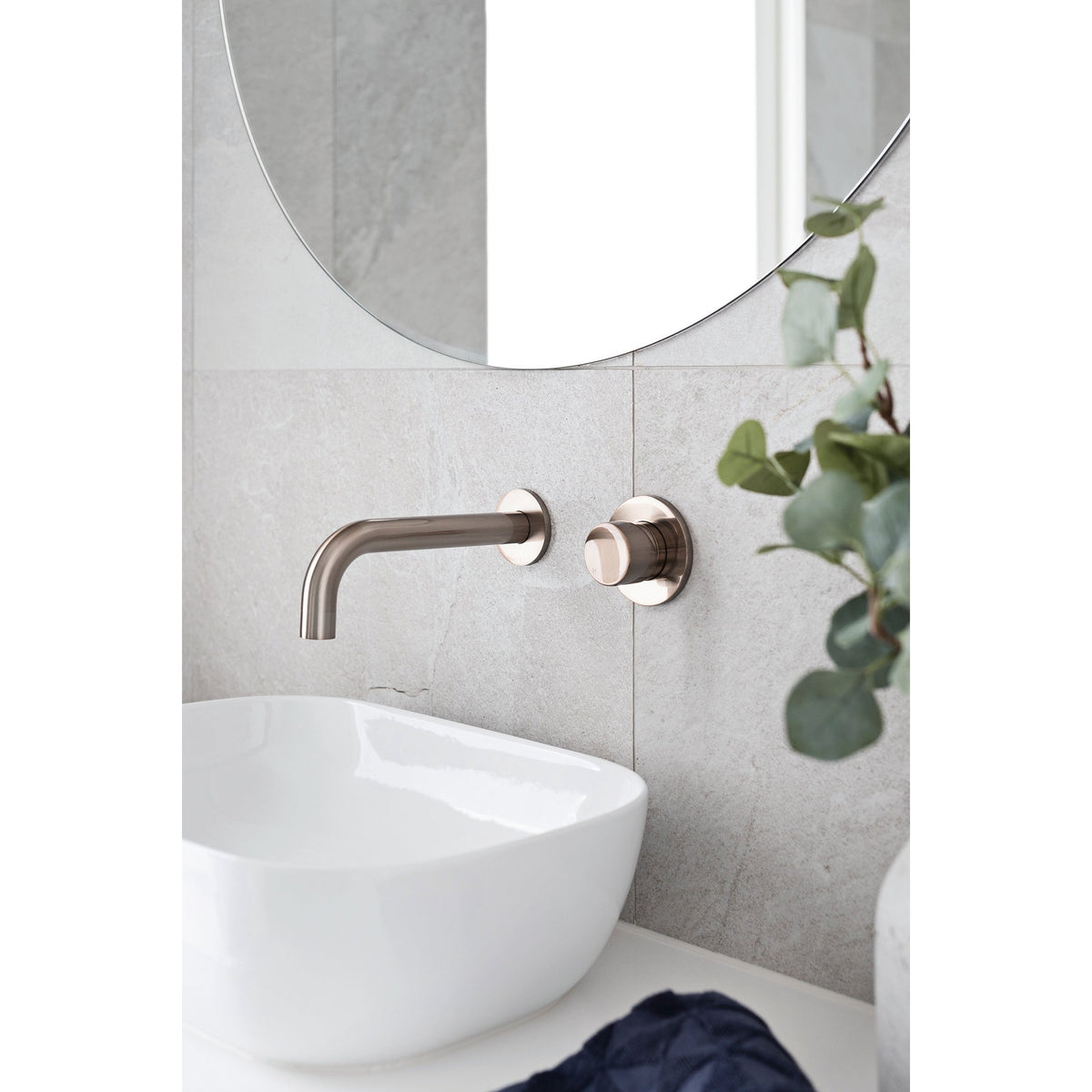 Round Wall Mixer Pinless Handle Finish Kit - Champagne