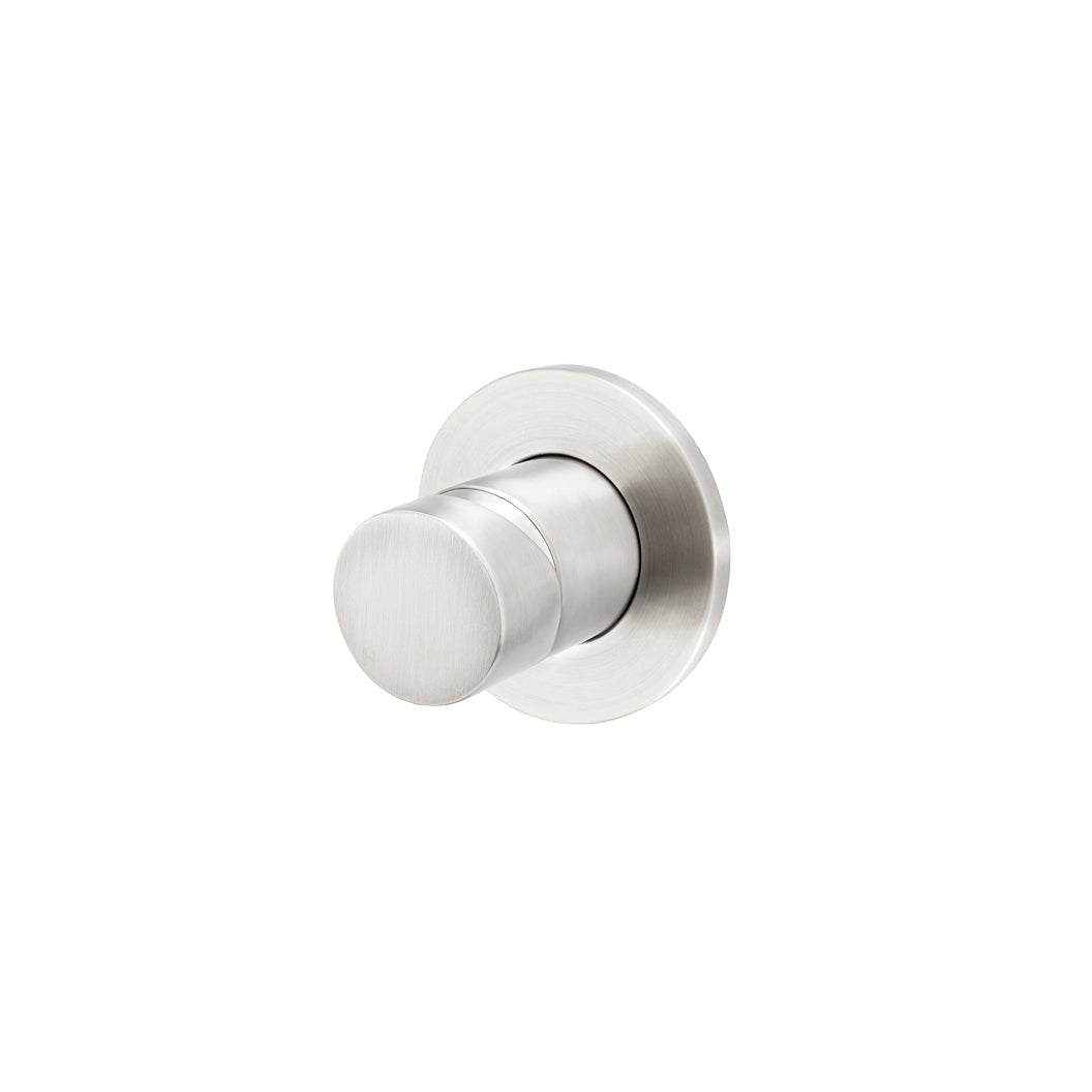 Round Wall Mixer Pinless Handle Finish Kit in Brushed Nickel - finish and profile close-up