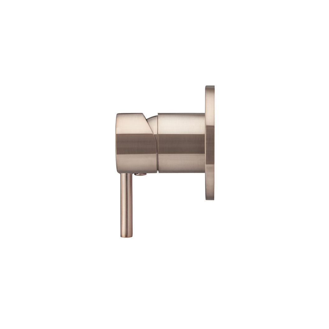Round Wall Mixer Short Pin-lever Finish Kit in Polished Chrome - side profile view