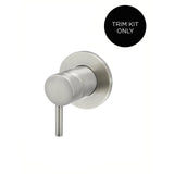 Round Wall Mixer Short Pin-lever Finish Kit in Brushed Nickel - close-up detail view