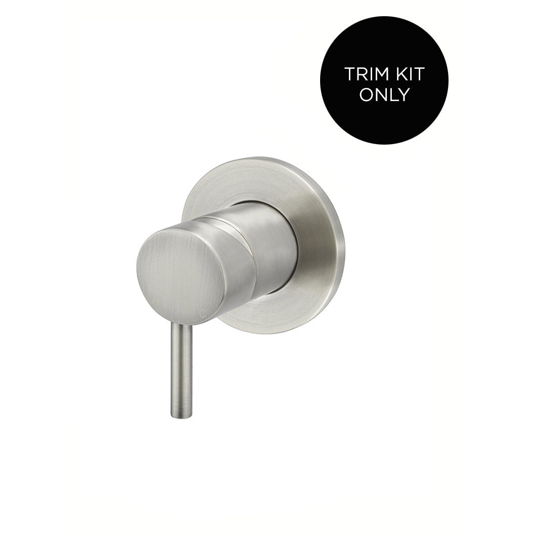 Round Wall Mixer Short Pin-lever Finish Kit in Brushed Nickel - close-up detail view