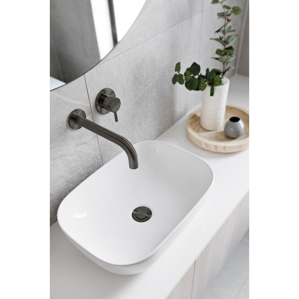 Round Wall Mixer Short Pin-lever Finish Kit - Shadow