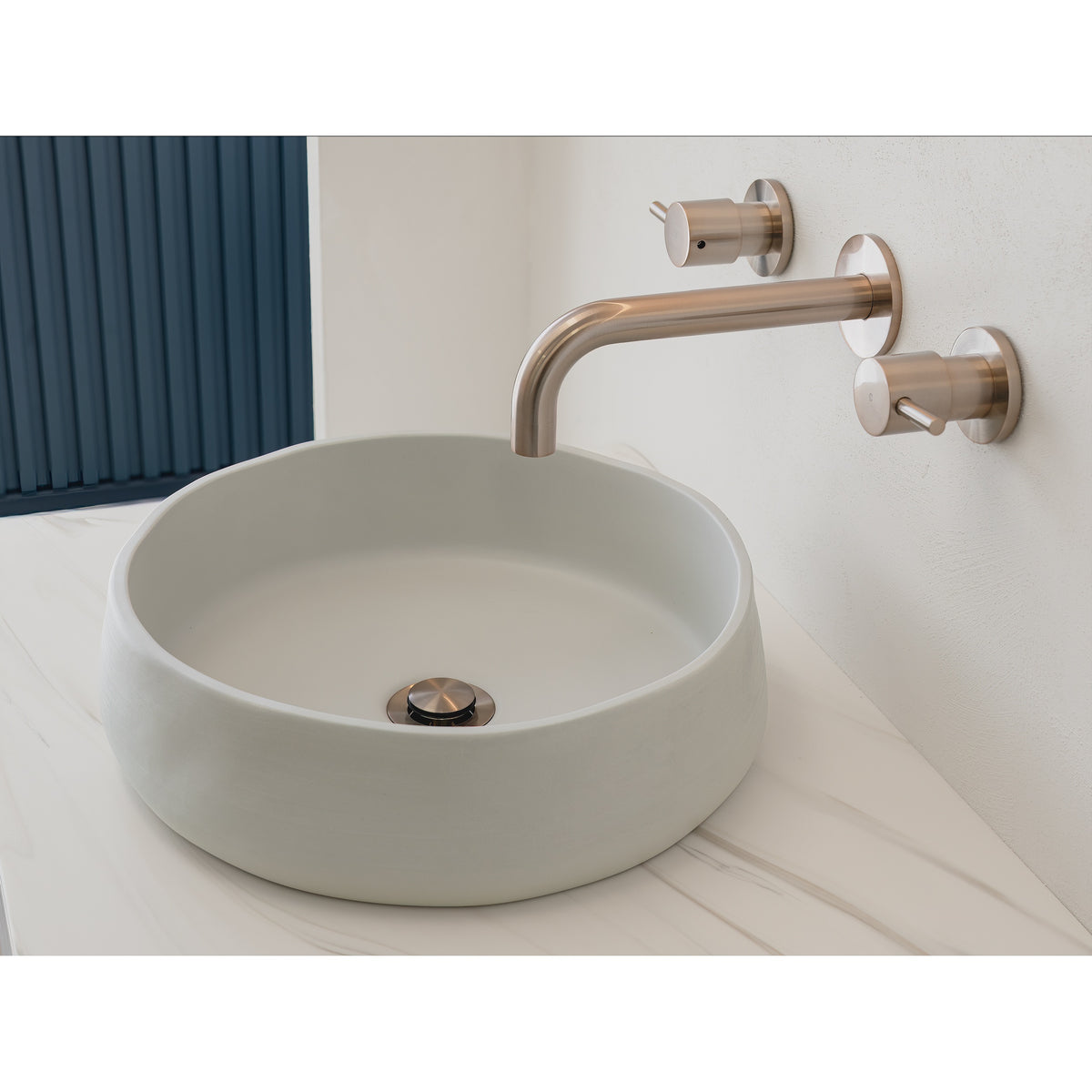 Round Quarter Turn Wall Top Assemblies - Champagne