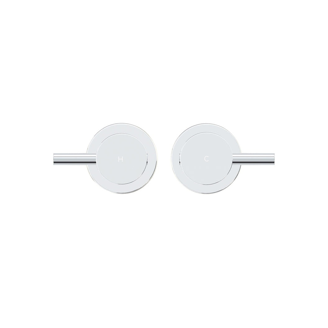 Round Quarter Turn Wall Top Assemblies - Polished Chrome