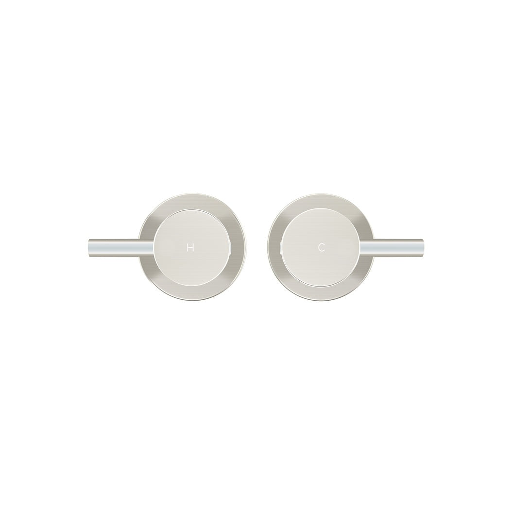 Round Quarter Turn Wall Top Assemblies in Brushed Nickel - front view