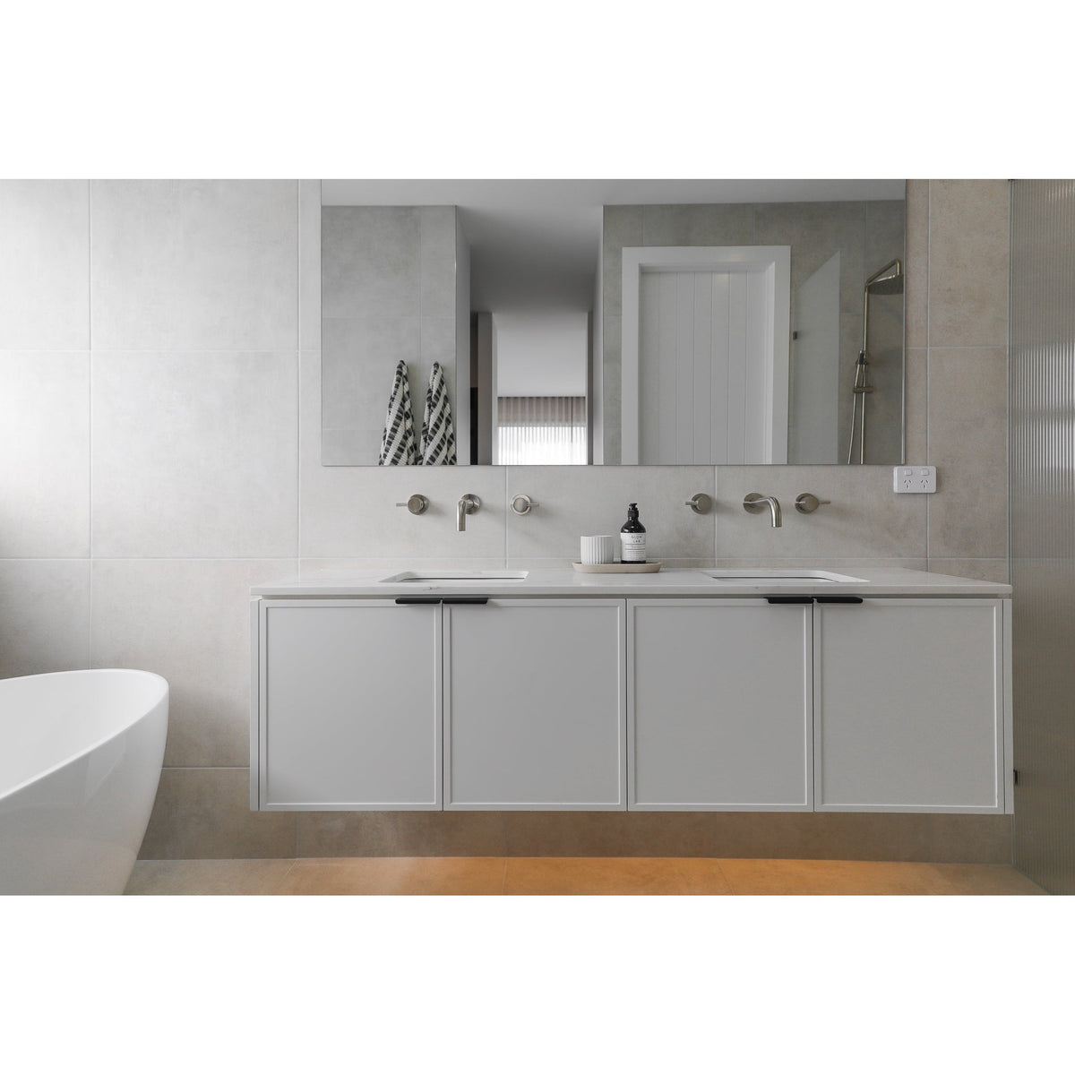 Round Quarter Turn Wall Top Assemblies - Brushed Nickel