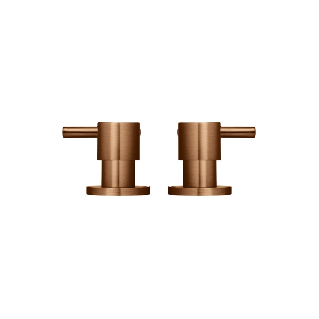 Round Quarter Turn Wall Top Assemblies - Lustre Bronze