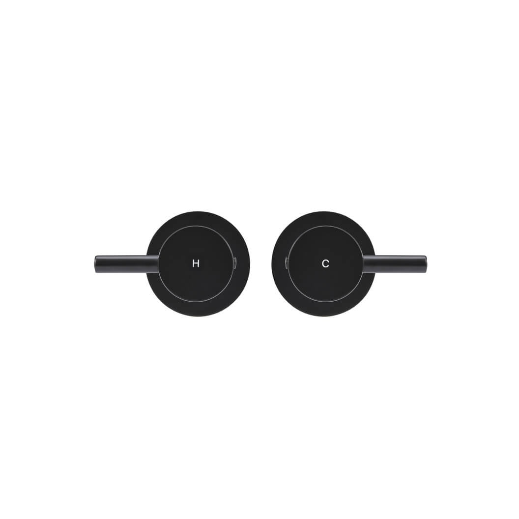 Round Quarter Turn Wall Top Assemblies - Matte Black