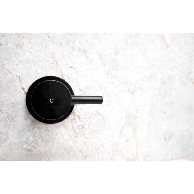 Round Quarter Turn Wall Top Assemblies - Matte Black