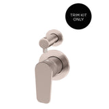 Round Diverter Mixer Paddle Handle Finish Kit in Polished Chrome - finish and profile close-up