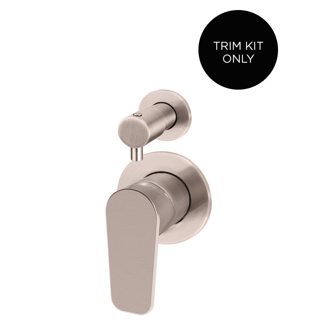 Round Diverter Mixer Paddle Handle Finish Kit in Polished Chrome - finish and profile close-up