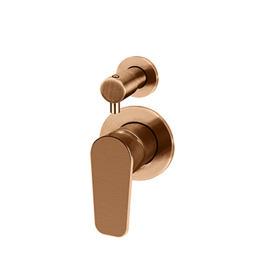 Round Diverter Mixer Paddle Handle Finish Kit in Tiger Bronze - angled product view