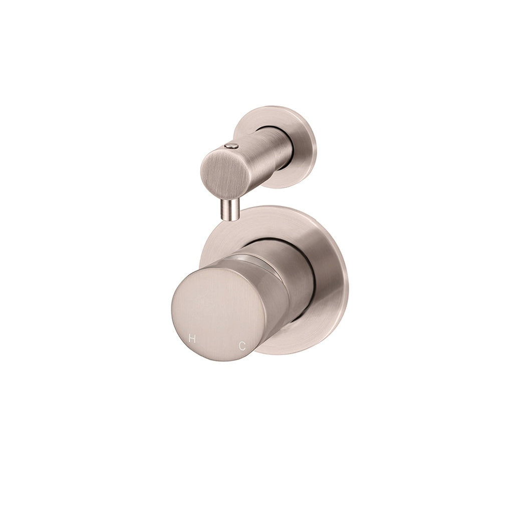 Round Diverter Mixer Pinless Handle Finish Kit in Polished Chrome - front view