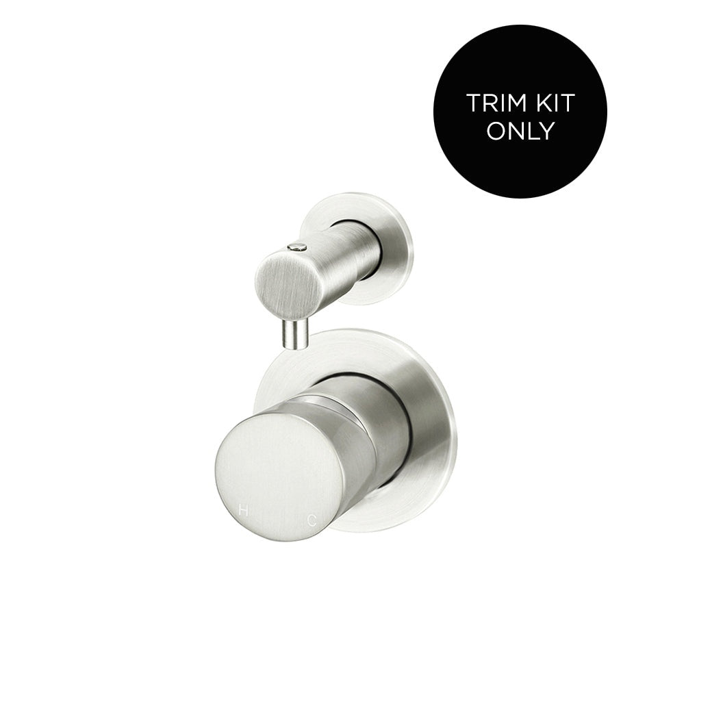 Round Diverter Mixer Pinless Handle Finish Kit in Brushed Nickel - rear mounting detail