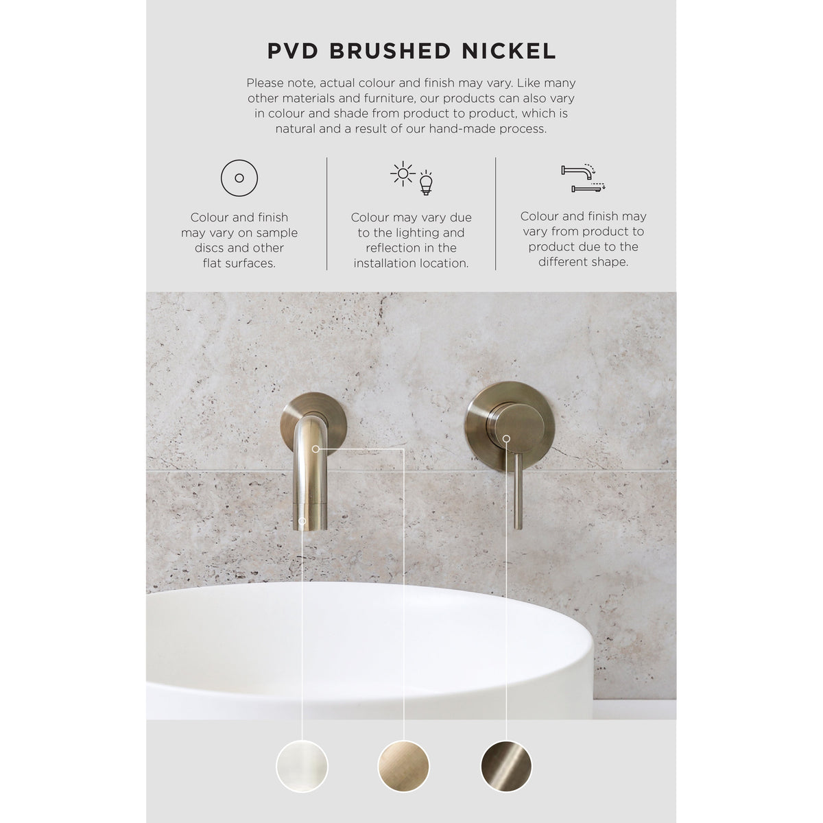 Round Diverter Mixer Pinless Handle Finish Kit in Brushed Nickel - front view