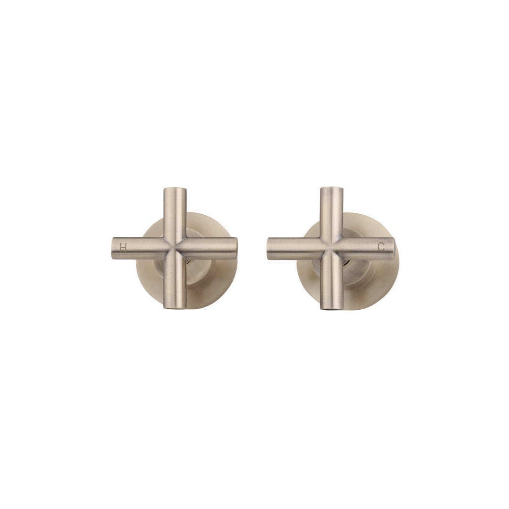 Cross Handle Jumper Valve Wall Top Assemblies - Champagne