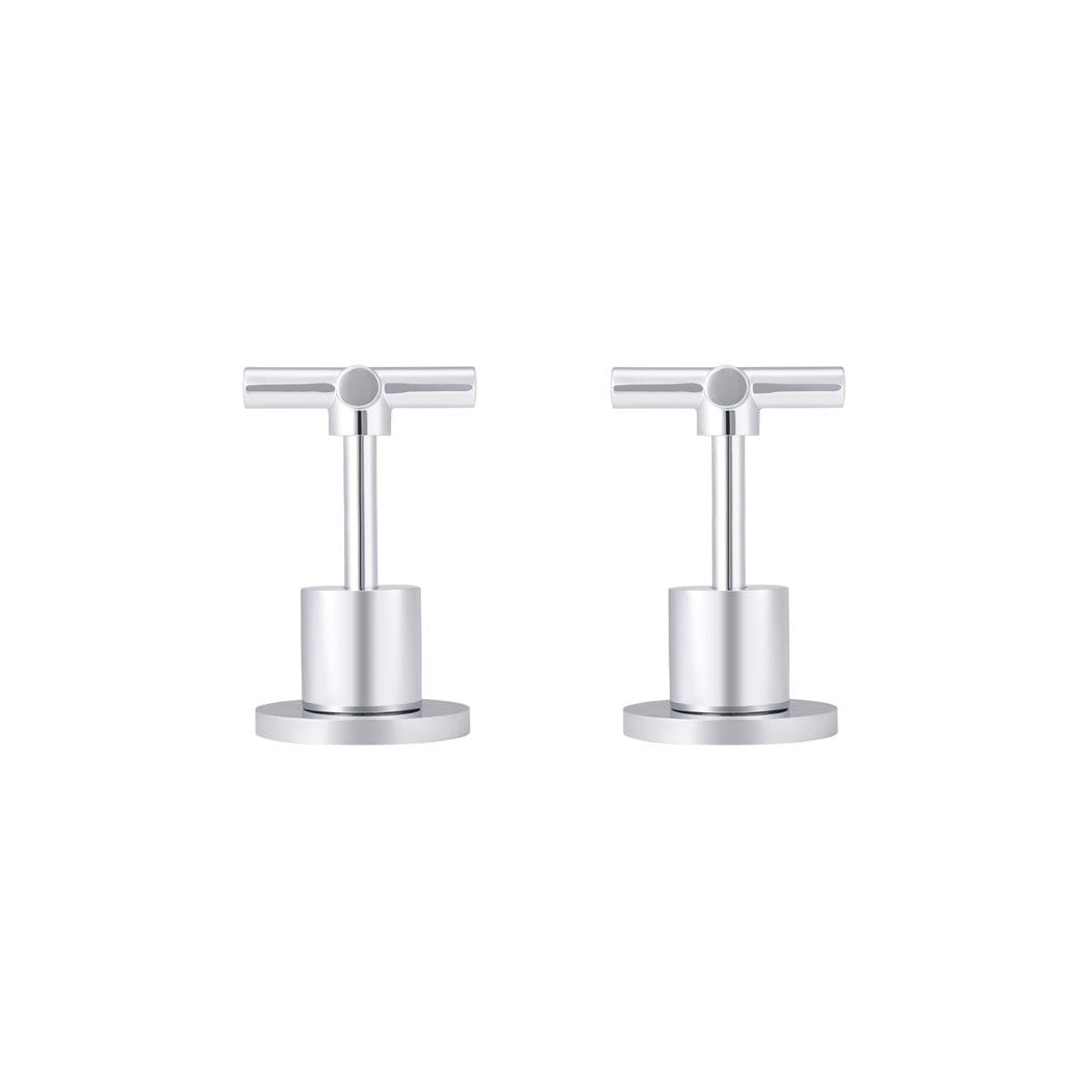 Cross Handle Jumper Valve Wall Top Assemblies - Polished Chrome
