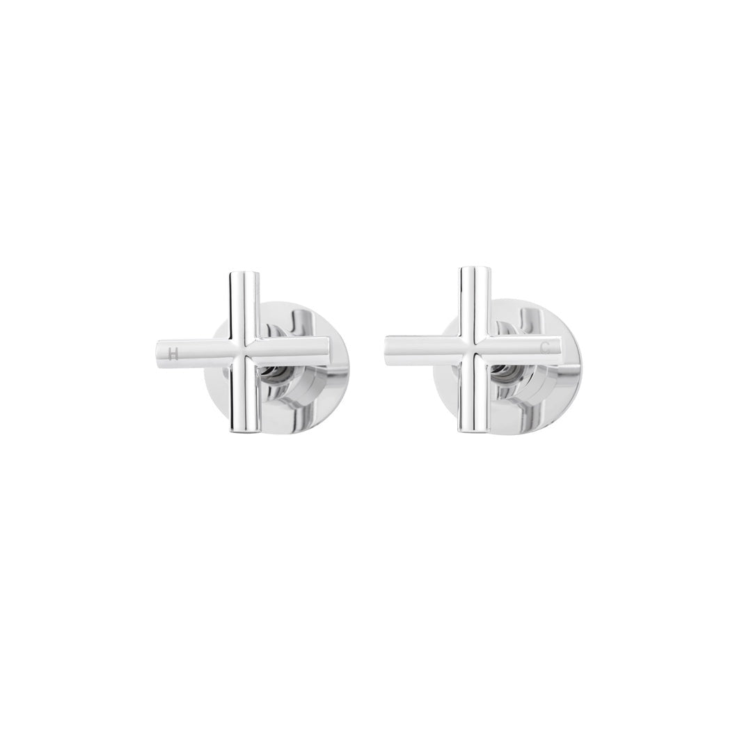 Cross Handle Jumper Valve Wall Top Assemblies - Polished Chrome