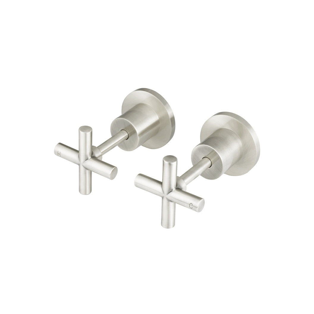 Cross Handle Jumper Valve Wall Top Assemblies in Brushed Nickel - alternative product view
