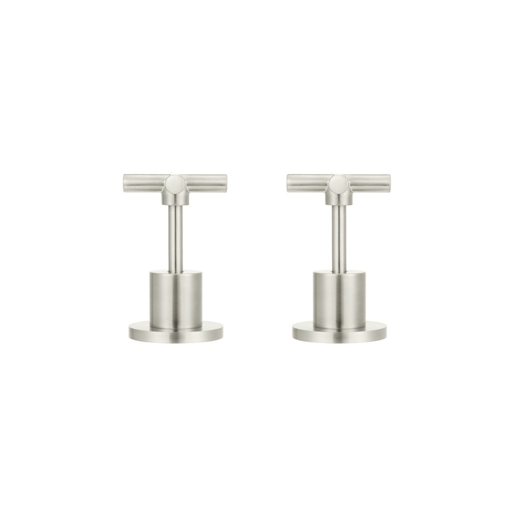 Cross Handle Jumper Valve Wall Top Assemblies - Brushed Nickel