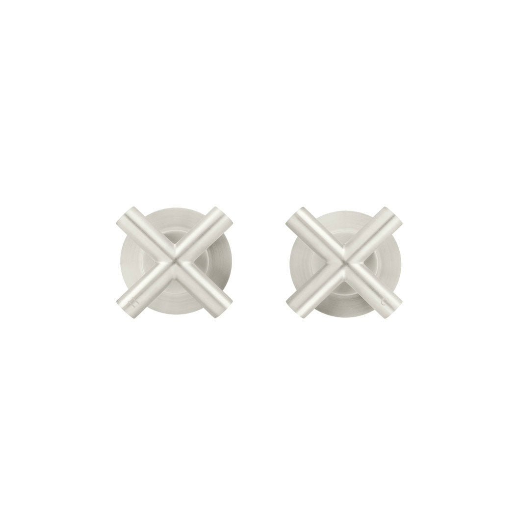 Cross Handle Jumper Valve Wall Top Assemblies - Brushed Nickel