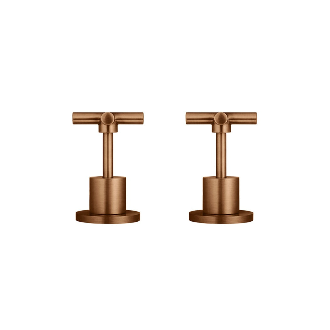 Cross Handle Jumper Valve Wall Top Assemblies - Lustre Bronze