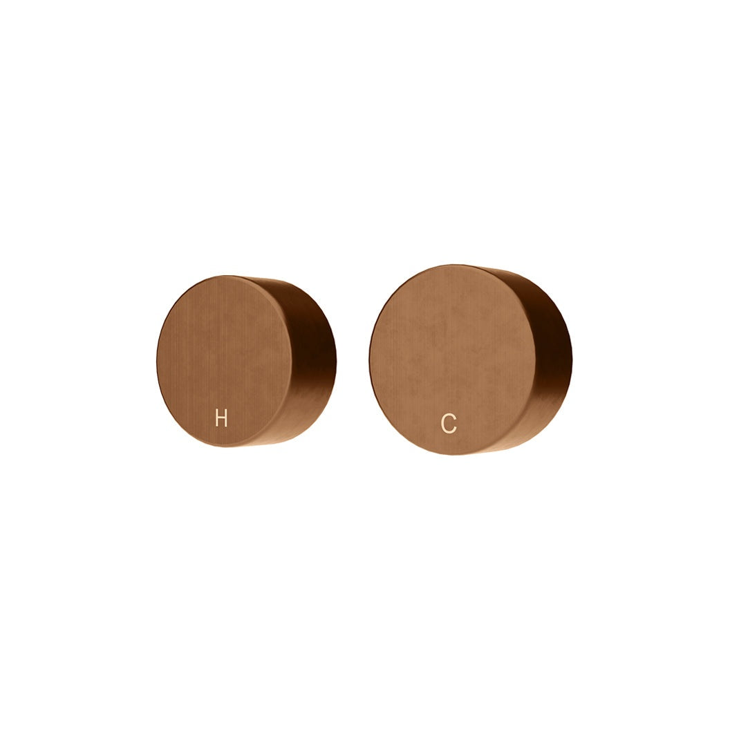 Circular Wall Taps in Tiger Bronze - close-up detail view