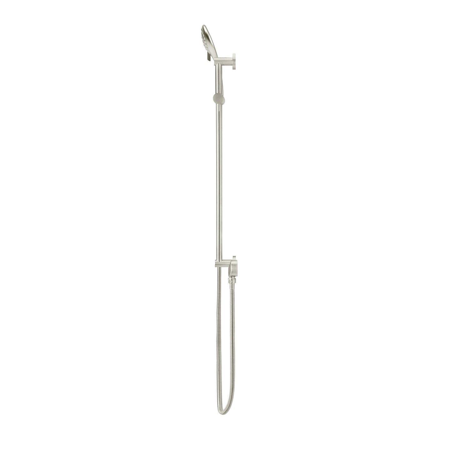 Round Three Function Hand Shower on Rail Column - Brushed Nickel