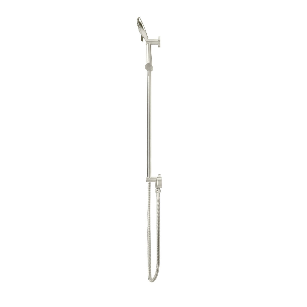 Round Three Function Hand Shower on Rail Column - Brushed Nickel