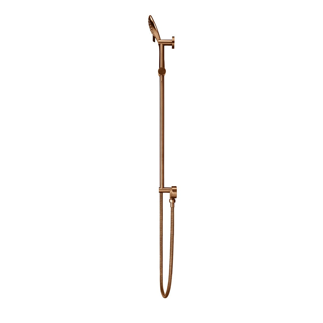 Round Three Function Hand Shower on Rail Column - Lustre Bronze