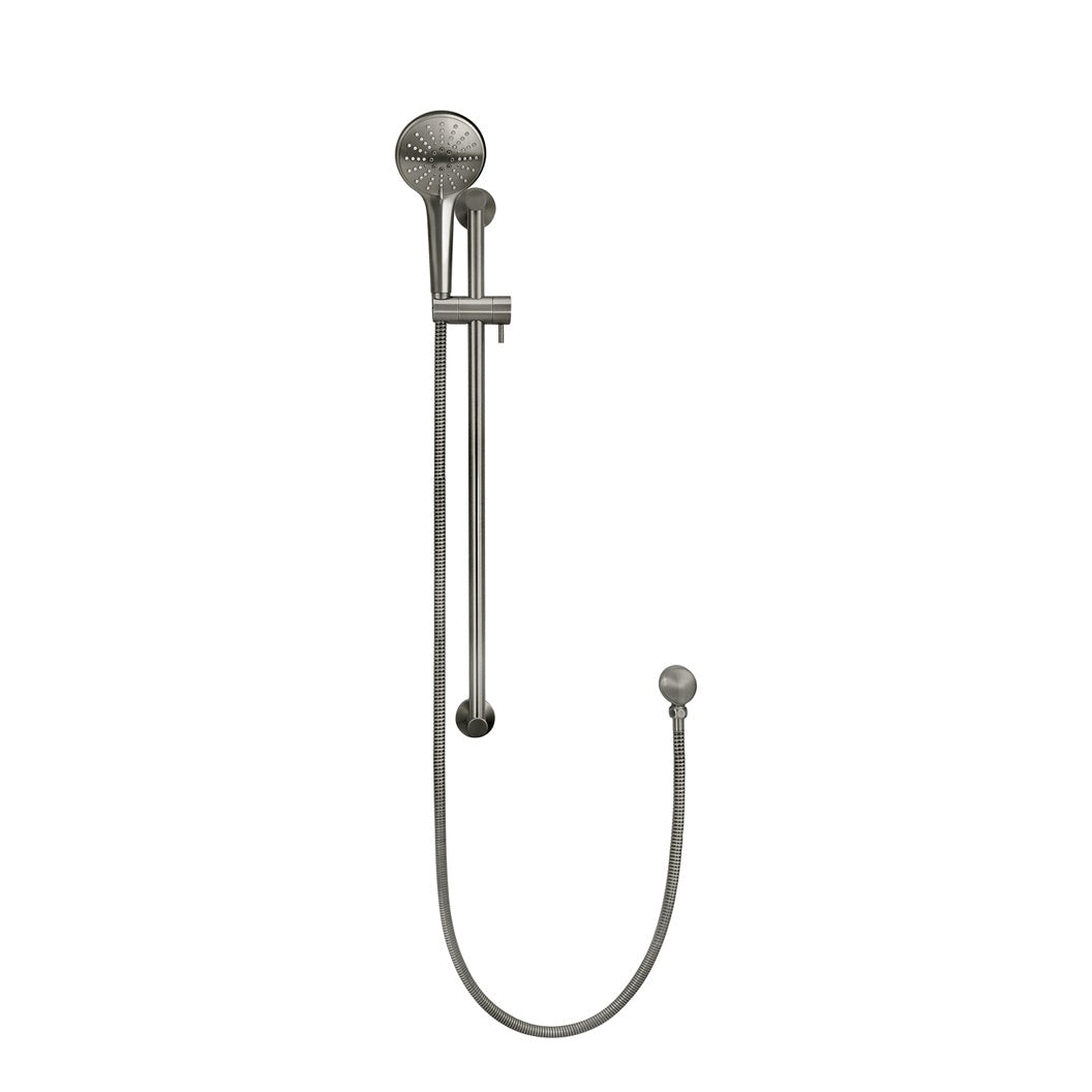 Round Three Function Hand Shower on Rail Column - Shadow