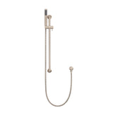 Round Hand Shower on Rail Column in Polished Chrome - finish and profile close-up